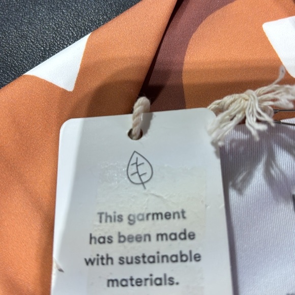 UpWest High Waist banded,high cut thigh, Organic Bikini Bottom,geometric pattern - Picture 4 of 5